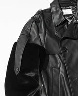 エコレザートレンチブルゾン