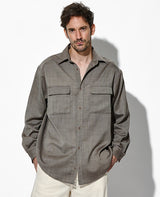 ウールシャンブレーシャツ