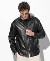 LEON別注 レザーリメイクジップシャツ