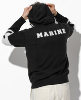 アームラインニット プルパーカー