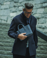 マットスモールクロコダイル ヌバック仕上げミニトートバッグ