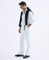 コットンレーヨンドライチノ 2プリーツワイドパンツ