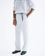 コットンレーヨンドライチノ 2プリーツワイドパンツ