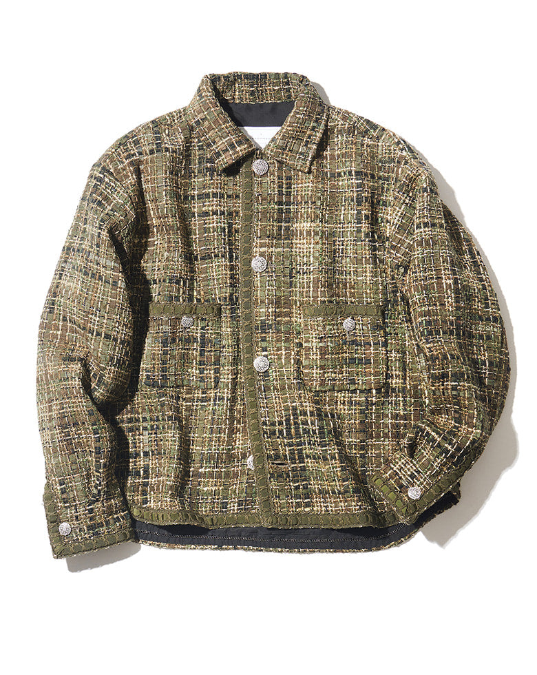 Giannetto ライトツィードグレンチェック 2Bシャツジャケット LEON▶国内正規品豊田貿易内タグ