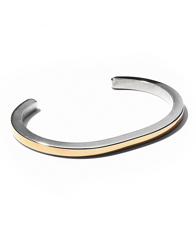 Bruce Morgan バングル シルバー×14Kゴールド プレーン 新発売の 美品