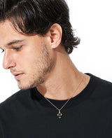 K18YGオニキスクロスペンダント