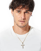 K18YGダイヤモンドクロスペンダント