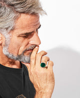 EQUINOX-ピラミッド グリーンアゲート リング L サ