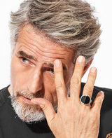 EQUINOX-ピラミッド オニキス リング L サイズ