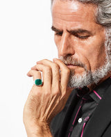 EQUINOX-ピラミッド グリーンアゲート リング M サ