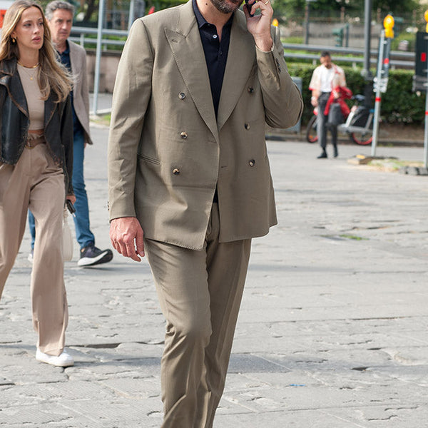 ダブルスーツをボタン開け」でサラリと羽織る – 買えるLEON