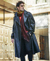 leather drape coat