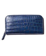 Genuine Crocodile Bridle Leather Round ZIP Long Wallet