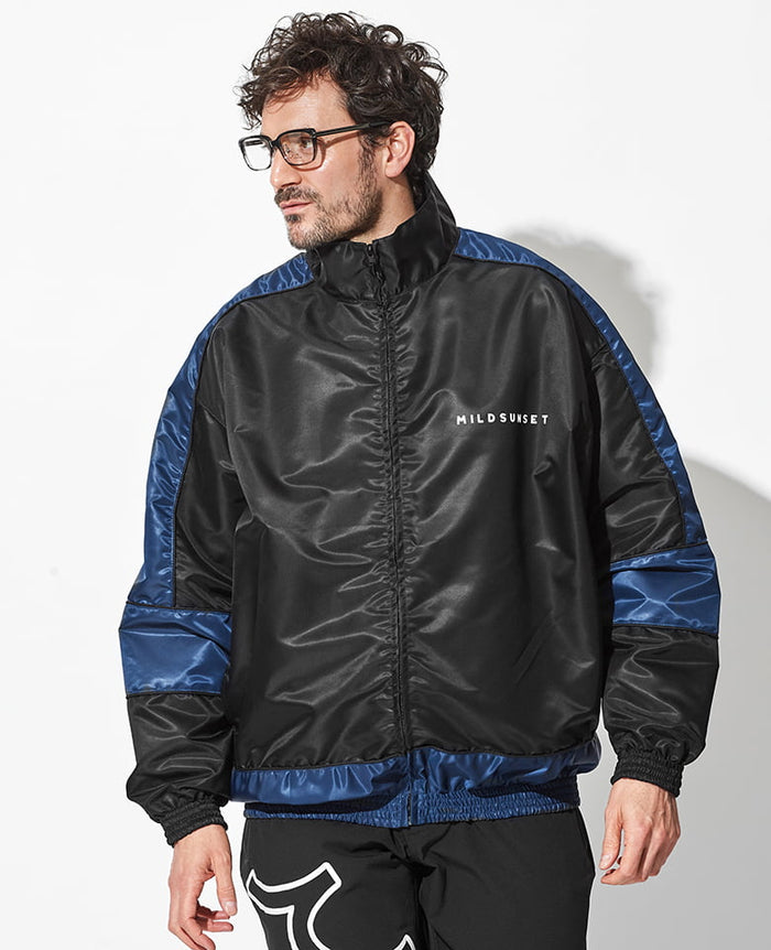 新品　ICB ナイロン　ブルゾン　ネイビー リヨセルナイロンワッシャー ノーカラーブルゾン （ブルゾン