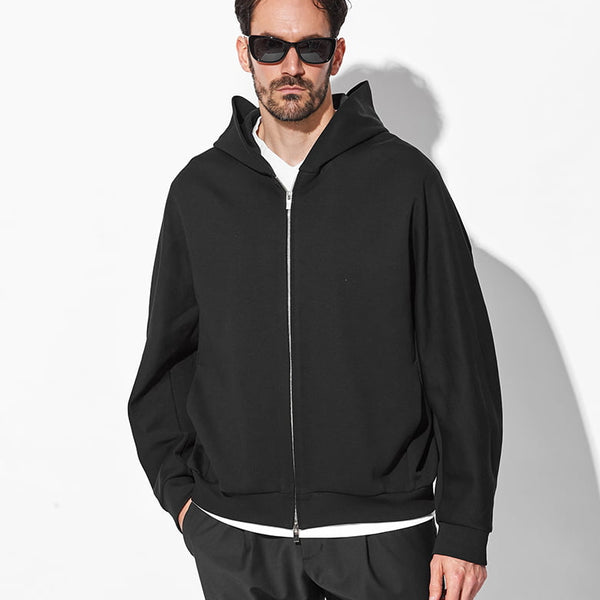 コットン/ポリエステル ダンボールニットセットアップ（ブラック