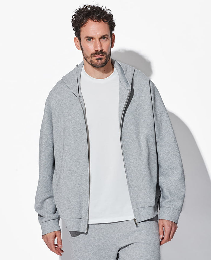 コットン/ポリエステル ダンボールニットセットアップ（X.グレー