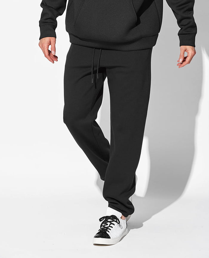 コットン/ポリエステル ダンボールニットセットアップ（ブラック