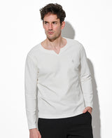 ダブルフェイスキーネックロンT