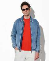 サイドラインデニットブルゾン