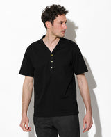 LEON別注 VネックヘンリーショートスリーブTシャツ