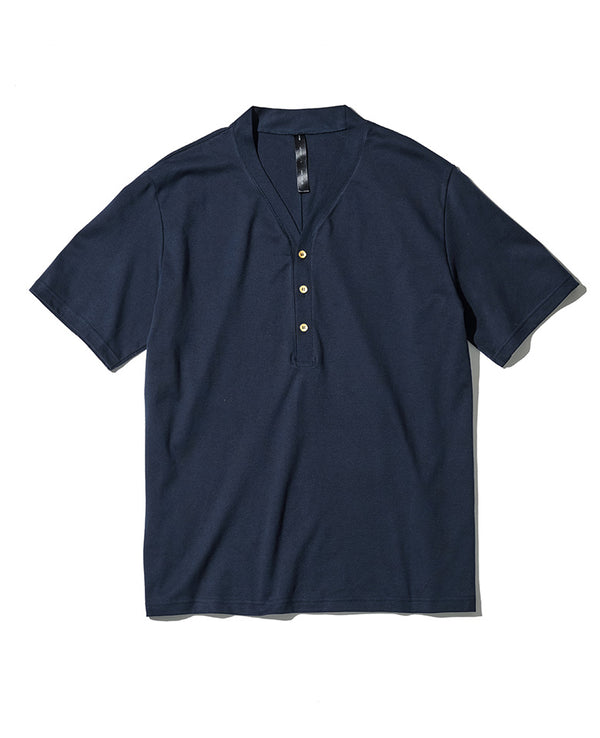 LEON別注 VネックヘンリーショートスリーブTシャツ