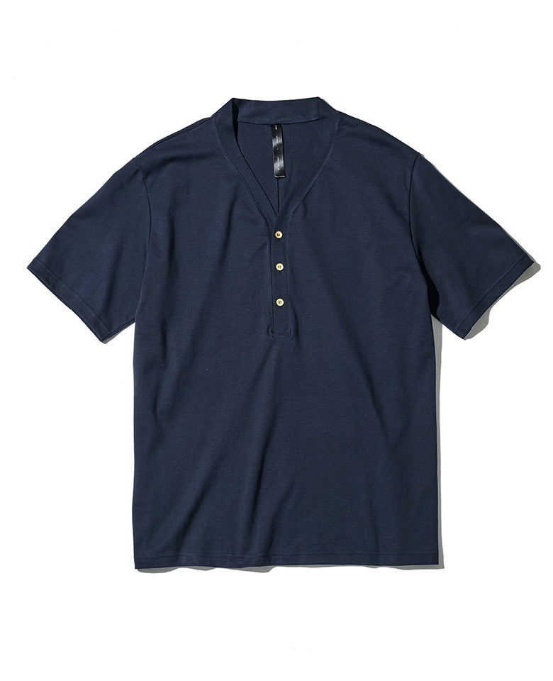 LEON別注 VネックヘンリーショートスリーブTシャツ