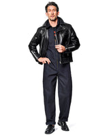 ブラック コットン オーバーオール ダイド デニム キャンバス