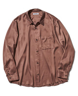 キュプラ/ポリエステル フィブリルサテン L/Sシャツ