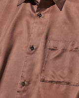 キュプラ/ポリエステル フィブリルサテン L/Sシャツ