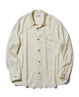 キュプラ/ポリエステル フィブリルサテン L/Sシャツ