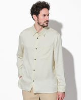 キュプラ/ポリエステル フィブリルサテン L/Sシャツ