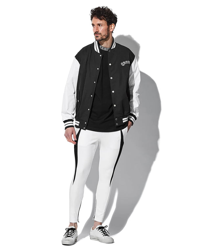 CRONOS ジャンパー 42 (XL) ブラック/ホワイト CRONOS BLACK STAND ZIP BLOUSON【BLACK】