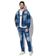 ミディアム リップド ウォッシュ　オーバー ジーン ジャケット