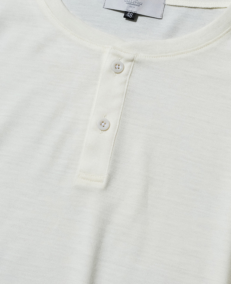 LEON別注 ウールジャージヘンリネックTシャツ