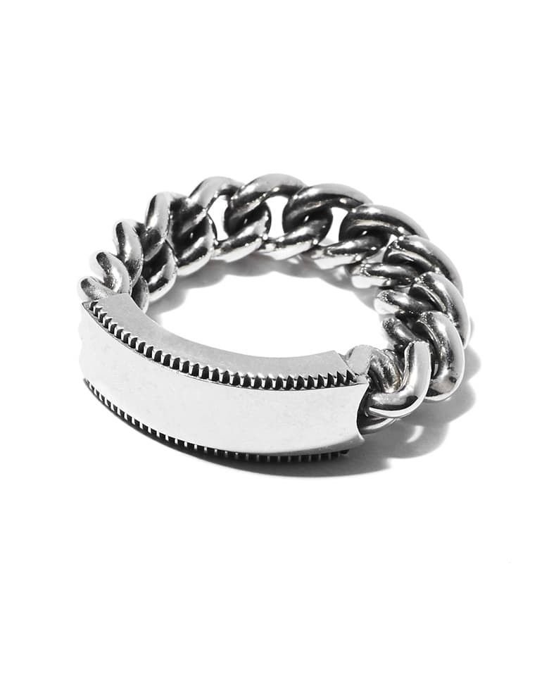 FLUTED MILGRAIN LOGO ID RING