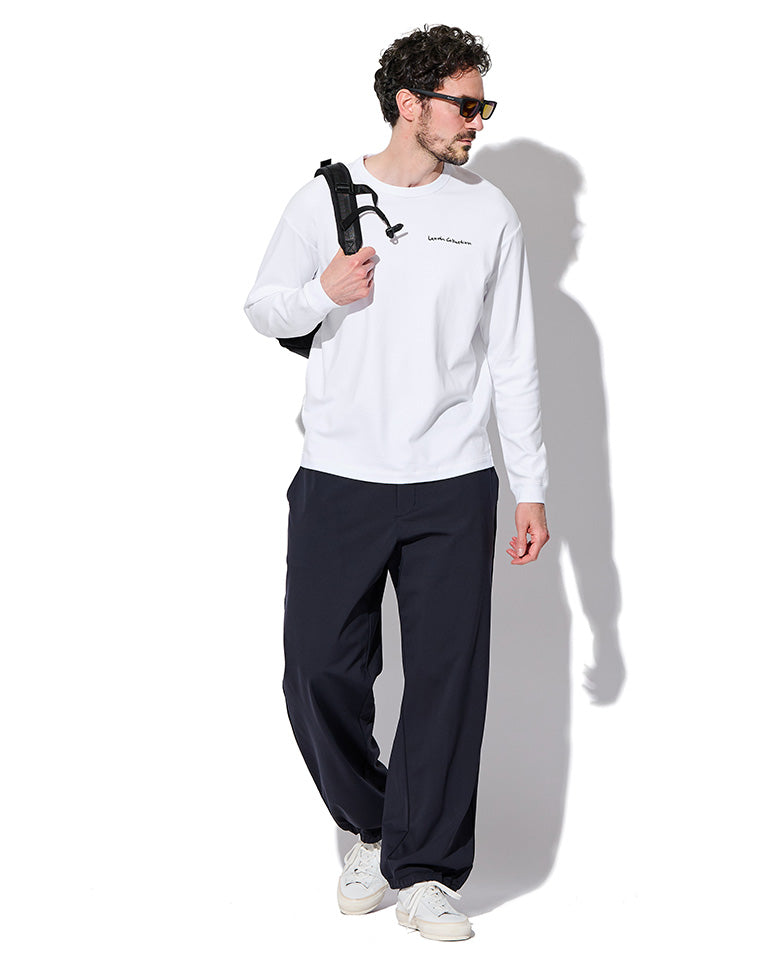 コットンシルケットスムース 長袖Tシャツ フォン
