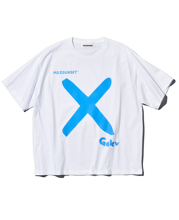 Gakuブルー＆シルバーグラフィックTシャツ