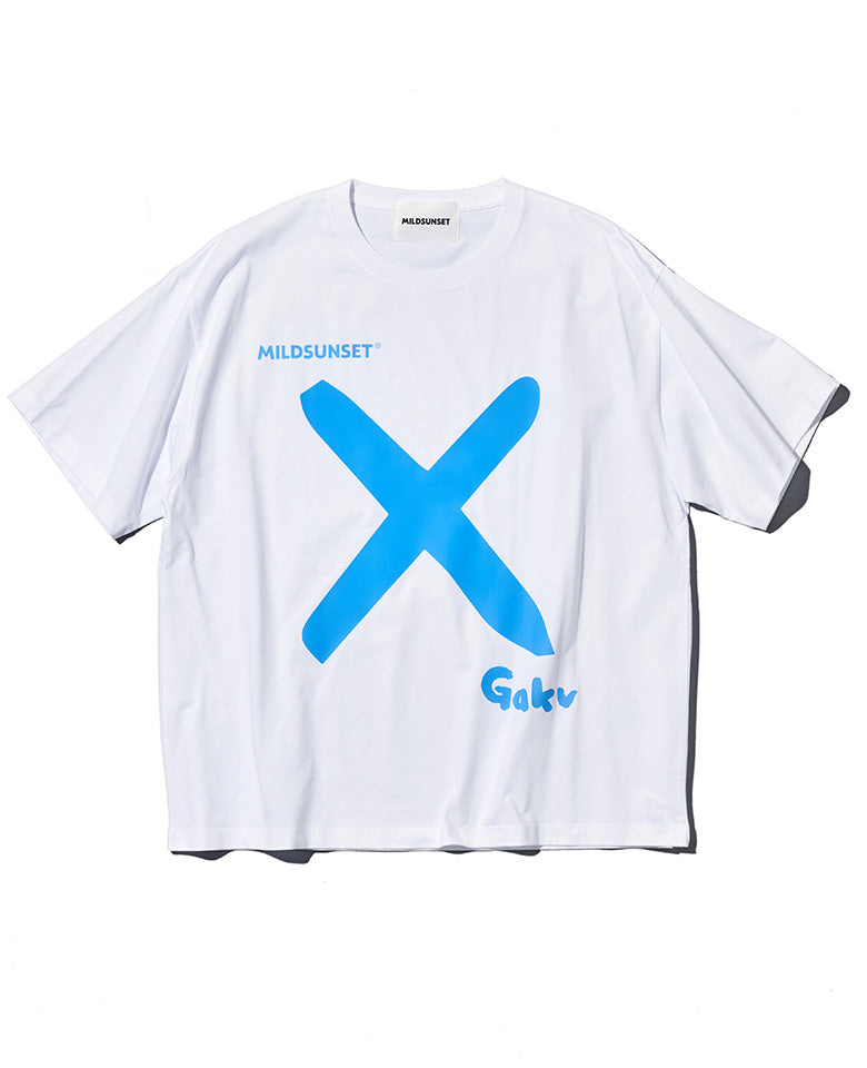 Gakuブルー＆シルバーグラフィックTシャツ
