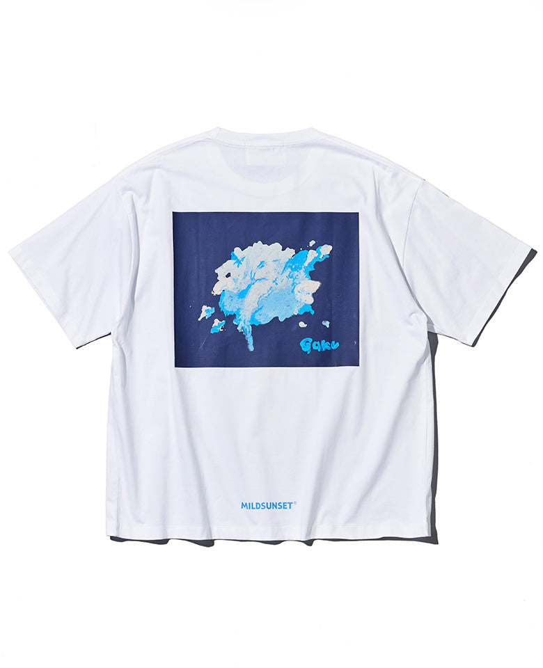 Gakuブルー＆シルバーグラフィックTシャツ