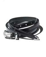 3ピース シルバーバックル エクストラロングレザーベルト