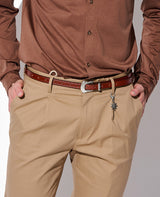 3ピース シルバーバックル エクストラロングレザーベルト