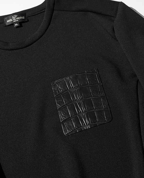 クロコポケット付クルーネックロングTシャツ
