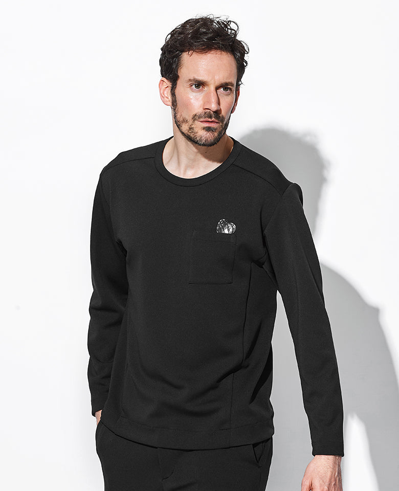 クロコハート付クルーネックロングＴシャツ