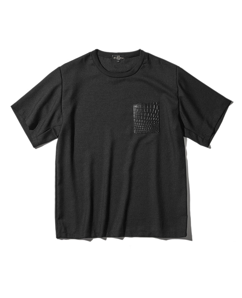 クロコポケット付クルーネックＴシャツ