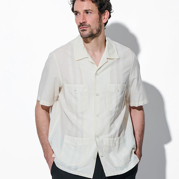 コットン/テンセル ジャカードローン キューバシャツ S/S – 買えるLEON