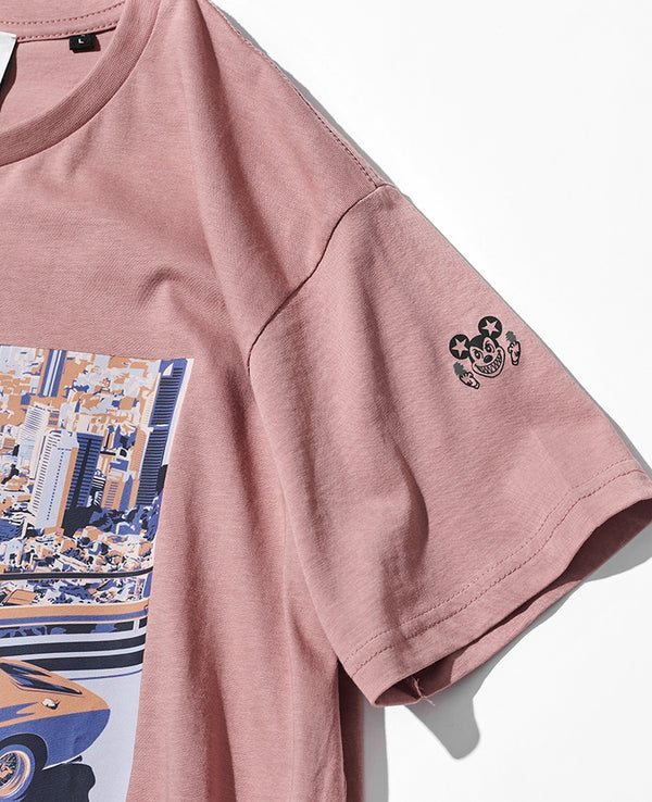 ラウンドネック プリントTシャツ