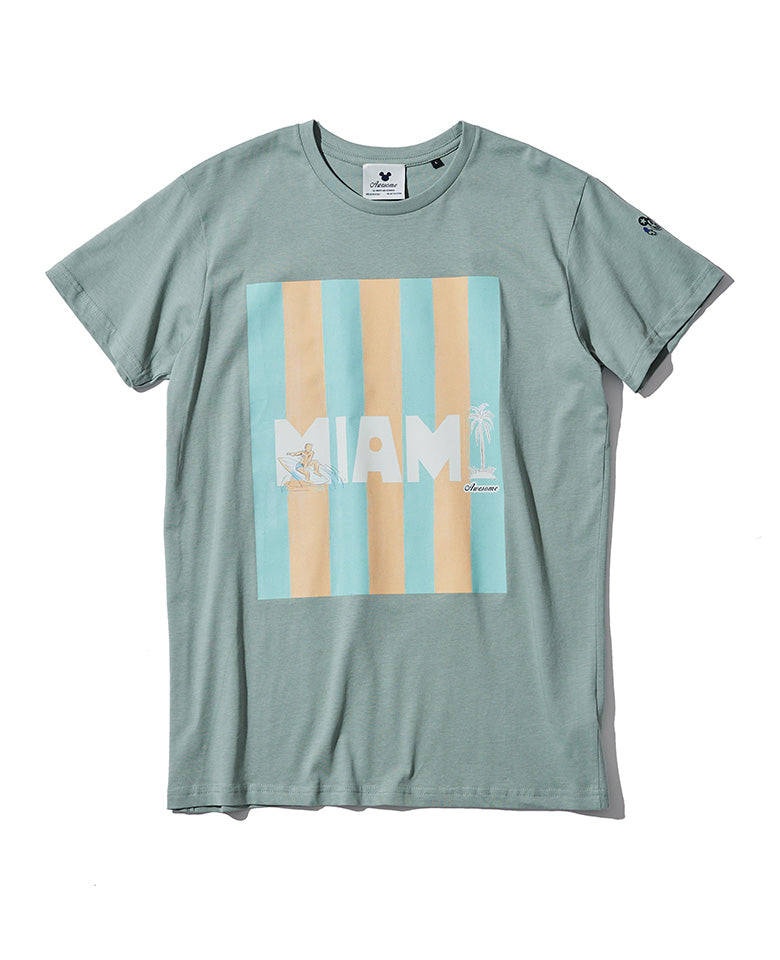 ラウンドネック プリントTシャツ