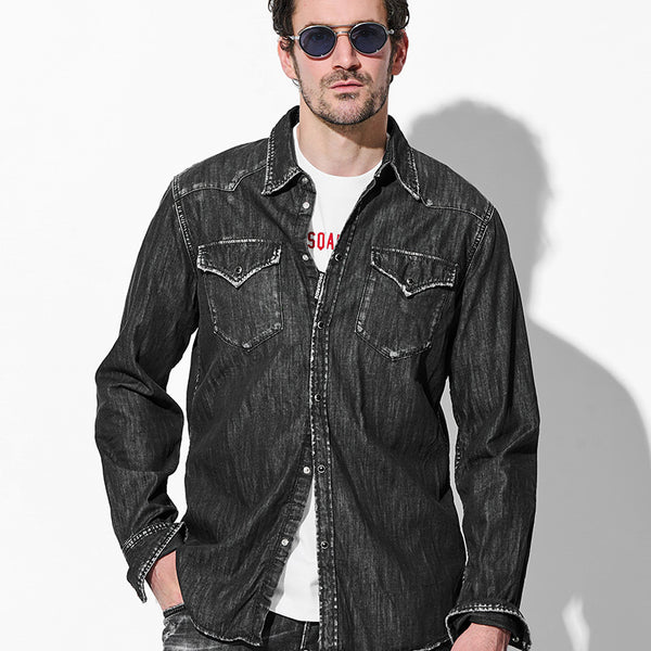 ブラックウォッシュ Western デニムシャツ – 買えるLEON