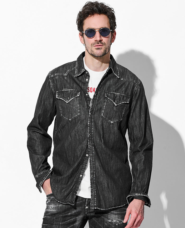 ブラックウォッシュ Western デニムシャツ – 買えるLEON