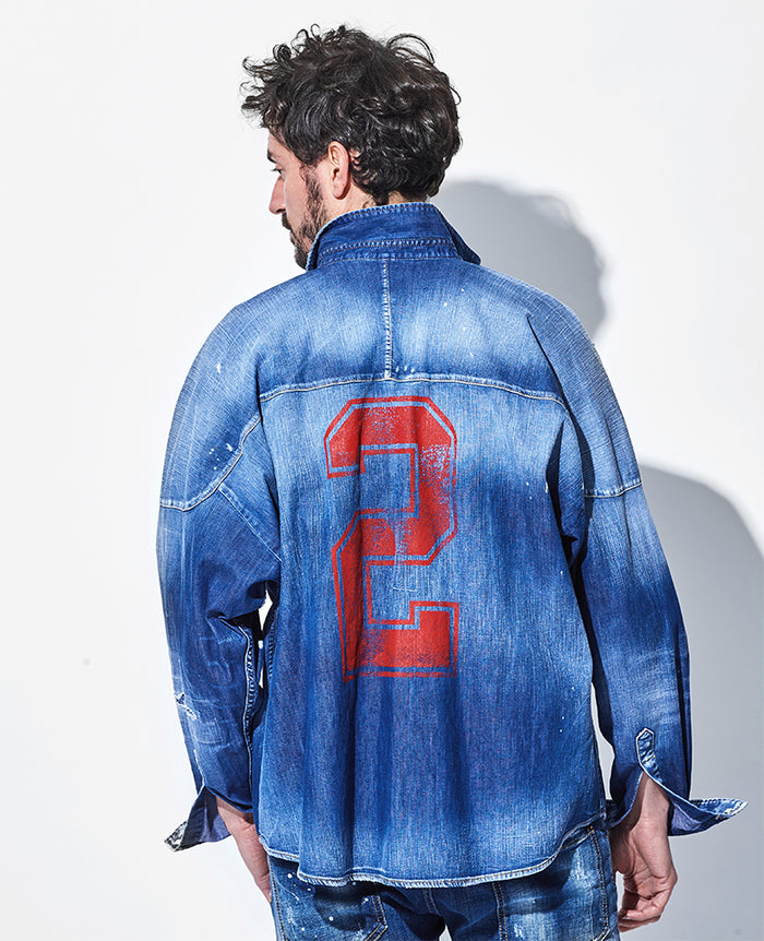 摩天楼さま　DSQUARED2 デニムシャツ ワンウォッシュ インディゴ DSQUARED2 ディースクエアード デニムシャツ FASHION WESTERN